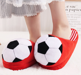 Football Shoes Women's Soft Short Furry Plush Home Floor Slipper