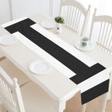 Black Whtie Stripes Table Runner 14x72 inch