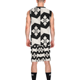 Black White Tiles All Over Print Basketball Uniform