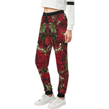 Carmine Roses Women's All Over Print Sweatpants (Model L11)