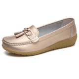 Women Loafers Genuine Leather Flats Slip On Moccasins Shoes