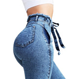 Women High Waist Streetwear Denim Plus Size Pencil Pants Skinny Jeans