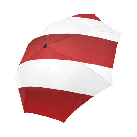 Red White Stripes Auto-Foldable Umbrella