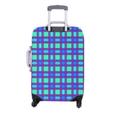 Bluish Plaid Luggage Cover/Medium 22"-25"