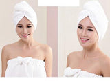 Women Turban Microfiber Fabric Thickening Dry Hair Towel Super Absorbent Shower Towel Cap