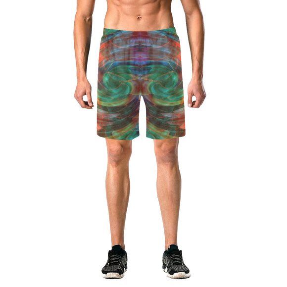 Ray of Twirls Men's All Over Print Elastic Beach Shorts (Model L20)