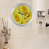 Candlelight Roses Silver Color Wall Clock