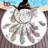 Moon Dreamcatcher Tassel Mandala Bohemian Round Beach Towel Toalla Sunblock