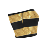 Black Gold Stripes Bandeau Top