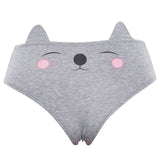 Termezy 1pcs Womens' Cute Underwear Briefs Cat Ear Cotton Comfortable Breathable Panty Solid