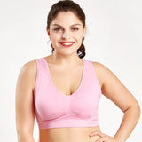 Women's Plus Size Breathable Seamless Bra Push up Big Size Sport Brassiere