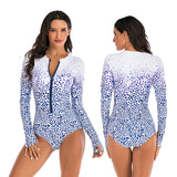 Women Diving One Piece Swimsuit Long Sleeve Swimwear Surfing Rashguard