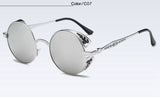 Men Women Polarize Steampunk Round Metal Carving Gothic UV400 Sunglass