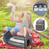 Moms Dads Baby Backpack Convertible Lightweight Diaper Bag Bed Multi-purpose Travel Storage