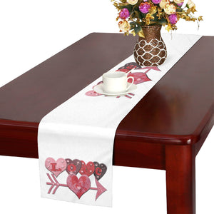 Love Hearts Arrow Table Runner 14x72 inch