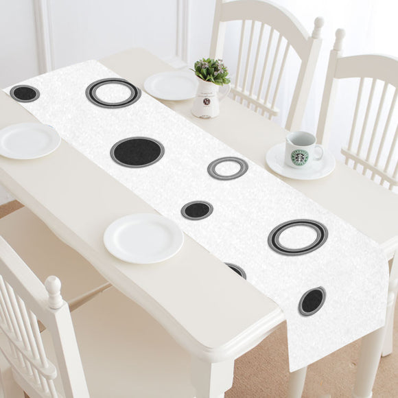 Black Polka Dots Table Runner 14x72 inch