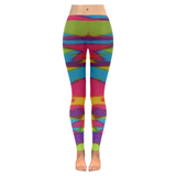 Rainbow Abstract Stars Low Rise Leggings (Invisible Stitch) (Model L05)