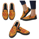 Grenadier Tangerine Roses Women's Unusual Slip-on Canvas Shoes (Model 019)