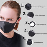 Sponge Dustproof Respirator Breath Valve Wide Straps Mouth Mask