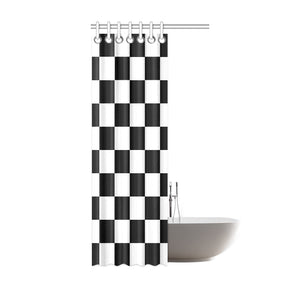Black White Checkers Shower Curtain 36"x72"