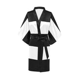 Black White Stripes Kimono Robe