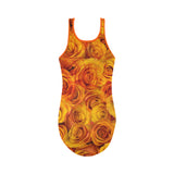 Grenadier Tangerine Roses Vest One Piece Swimsuit (Model S04)