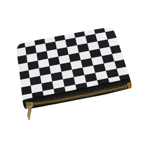 Black White Checkers Carry-All Pouch 8