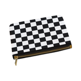 Black White Checkers Carry-All Pouch 8" x 6"