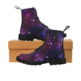 Midnight Blue Purple Galaxy Martin Boots for Women (Black) (Model 1203H)