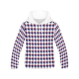 Red White Blue Houndstooth All Over Print Hoodie for Women (USA Size) (Model H13)