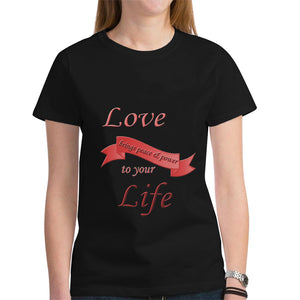 Love Bring Peace Women's Heavy Cotton Short Sleeve T-Shirt