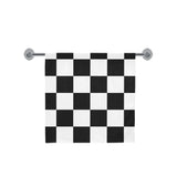 Black White Checkers Bath Towel 30"x56"
