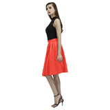 Pomegranate Solid Melete Pleated Midi Skirt (Model D15)