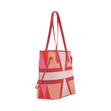 Shades of Red Patchwork Clover Canvas Tote Bag (Model 1661)