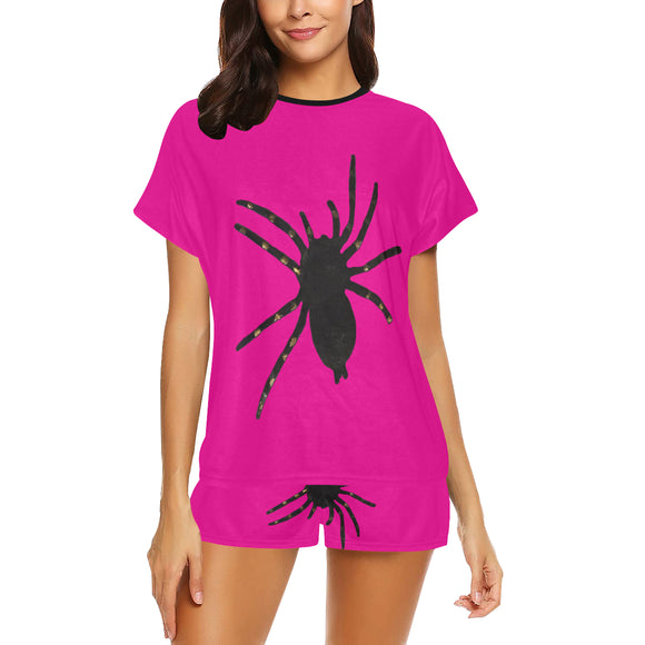 Black Widow Spider Women's Short Pajama Set (Sets 01)