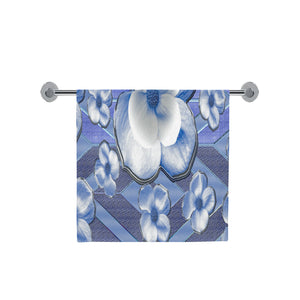 Blue Dogwood Flowers Bath Towel 30"x56"