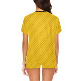 Selective Yellow Crisscross Women's Short Pajama Set (Sets 01)