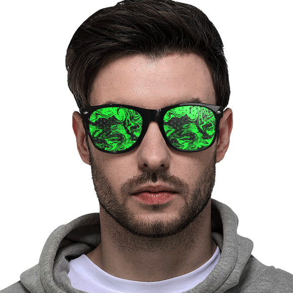 Dark Pastel Greens Custom Goggles (Perforated Lenses)