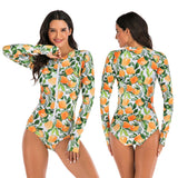 Women Diving One Piece Swimsuit Long Sleeve Swimwear Surfing Rashguard