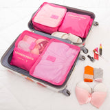 6 Piece Set Cubes Organizer Double Zipper Waterproof Travel Bags
