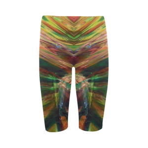 Abstract Colorful Glass Hestia Cropped Leggings (Model L03)