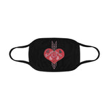 Arrows Through Love Hearts Mouth Mask