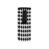 Black White Houndstooth Neoprene Water Bottle Pouch/Small