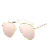 Women Alloy Pilot Aviation Gradient Vintage Anti-Reflective UV400 Sunglass