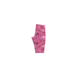 Dark Pink Flowers Hestia Cropped Leggings (Model L03)