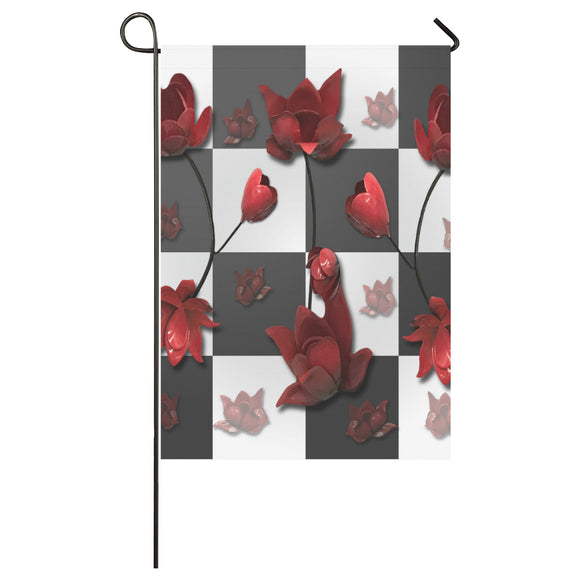 Burnt Crimson Flora Garden Flag 28''x40'' （Without Flagpole）