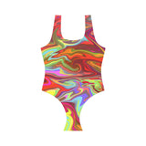 Neon Graffiti Vest One Piece Swimsuit (Model S04)