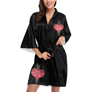 Arrow Through Love Hearts Kimono Robe