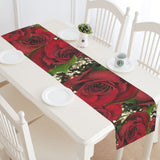 Carmine Roses Table Runner 14x72 inch