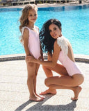 Family Matching Swimsuit Mother Daughter Feather One Piece Bathing Suit